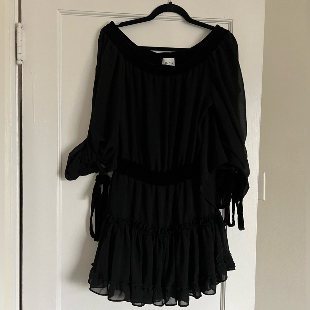 Misa Los Angeles Black Off-Shoulder Top